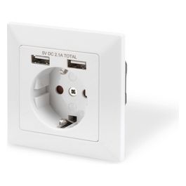 Presa a Muro Shuko con 2 Prese Usb 5V 2,1A