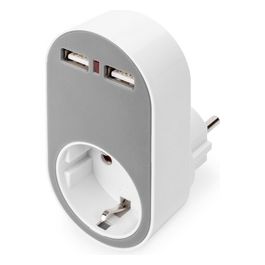 Presa a Muro Spina e Presa Schuko con 2 Prese Usb Tipo "A" Femmina