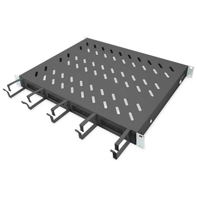 Digitus Ripiano per Armadi Rack 19'' con Gestione Cavi per Armadi 600mm Colore Nero