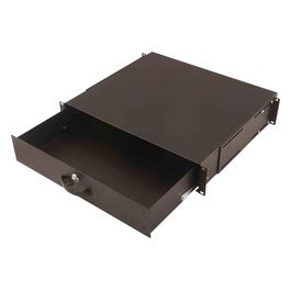 Ripiano per Documenti 2U con Maniglia 88x481x400mm Colore Nero Ral 9005