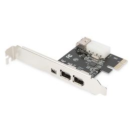 Digitus Scheda Aggiuntiva Pci Express 2+1 Porta Firewire ieee1394a con Staffa Normale + Low Profile