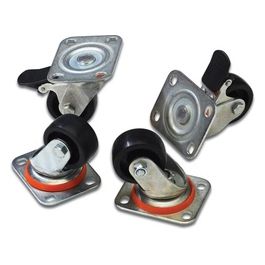 set 4 ruote (due bloccabili) per armadi rack linea professionale per carico fino a 250 kg. (dn-19 castor)