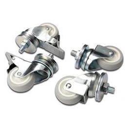set 4 ruote (due bloccabili) per armadi rack linea eco per carico fino a 250 kg.