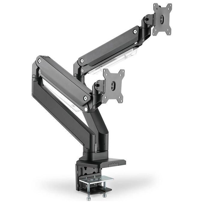 Digitus Supporto per Monitor Universale Doppio con Molla a Gas e Montaggio a Incastro