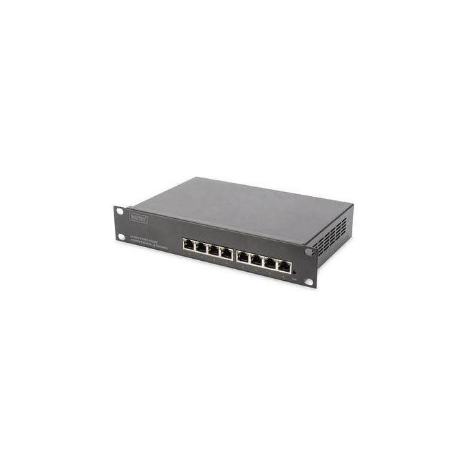 Digitus Switch Gigabit Ethernet PoE+ da 8 Porte a 10'' Gestito L2+ Nero