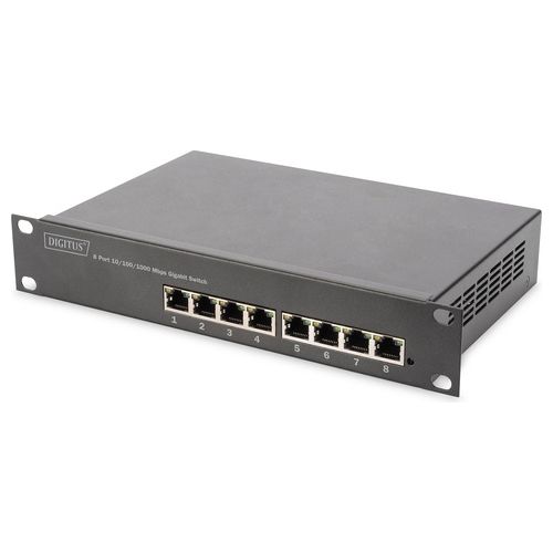 Digitus Switch Gigabit Ethernet Poe Gestito L2 8 Porte Poe 10 Pollici Budget Poe 80W