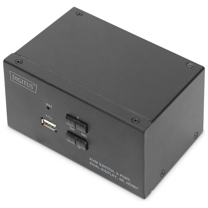 Digitus Switch Kvm 2 Porte 4k Doppio Schermo Hdm Usb