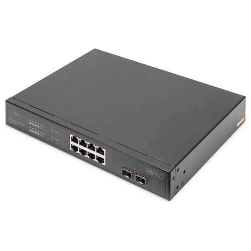 Digitus Switch Poe Gigabit Ethernet 8 Porte con 2 Porte Sfp Uplink Power Budget 140W