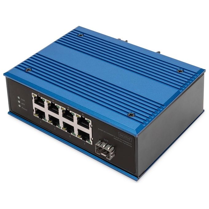 Digitus Switch Poe Industriale da 8 Porte 10-100base-tx(poe) A 100base-fx