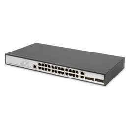 Digitus Switch di rete Gigabit Ethernet da 19" 24 Porte 4xUplink SFP/RJ45 Layer 2 Gestito Porta CLI Nero