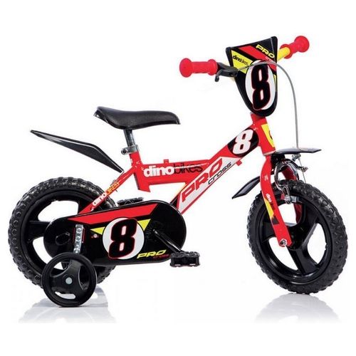 Dino Bikes Bicicletta bambino 12 pollici serie 23 con rotelle e freno anteriore per bambini dai 3 ai 5 anni