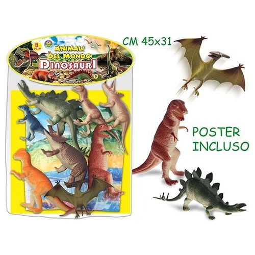 Dinosauri Con Poster 8 Pz