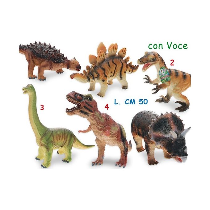 Dinosauri Soffici Giganti Con Suono 50 Cm 6 Mdl - Busta