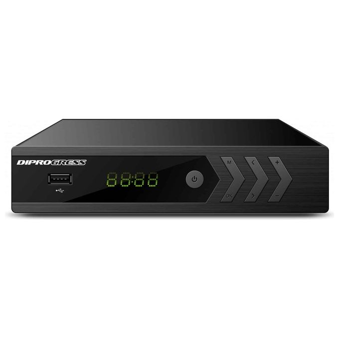 Diprogress DPT220HD Decoder Digitale Terrestre DVB-T2 Doppio Tuner Nero