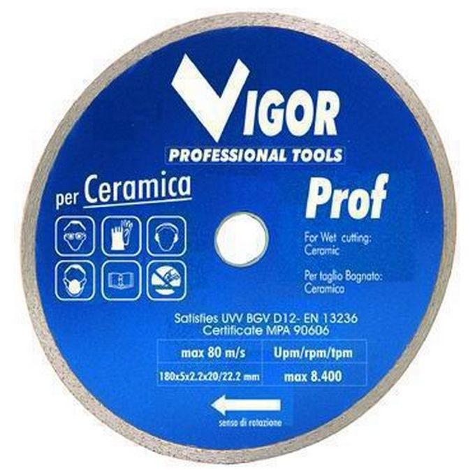 Vigor Dischi Diamantati Corona Continua Ramica Per Best-Quality Mm. 180X22