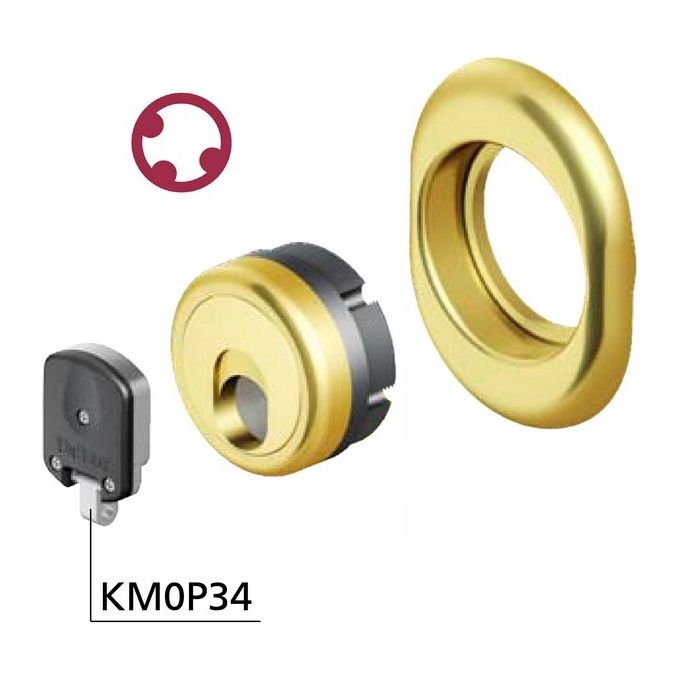 Disec 3G2Fmbol Protettore Monolito Chiave Magnetica Interasse Fori Mm 38 Misura 54 Profondita' Mm 25 Ottone Lucido