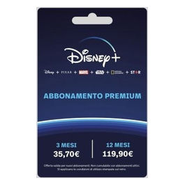 Disney, Abbonamento Premium 12 Mesi, Qualità 4K UHD/HDR, 4 Riproduzioni, Dolby Atmos