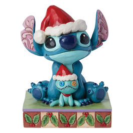 Disney Traditions, Babbo Natale Stitch e Scrump, Statuetta in Resina, Jim Shore