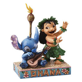 Disney Traditions, Statuetta Lilo & Stitch Ohana, 18 cm, Resina, Dipinta a mano