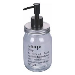 Dispenser sapone liquido in vetro trasparente 380 ml, Victionary