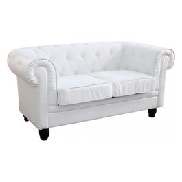 Divano 2 Posti Chesterfield In Ecopelle Bianco
