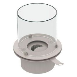 Bruciatore tondo con vetro per camino a bioetanolo biocamino inox 1,5 lt d.25