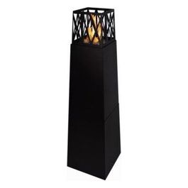 Camino a bioetanolo da giardino per esterno Vulcano Nero 40x40x145