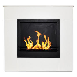 Camino a bioetanolo da terra in legno bianco Made in Italy Michelangelo 96x36x90h