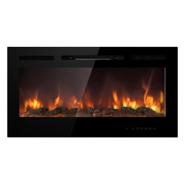 Camino elettrico caminetto da parete a incasso CHICAGO L101,6 x P14 x H54,6
