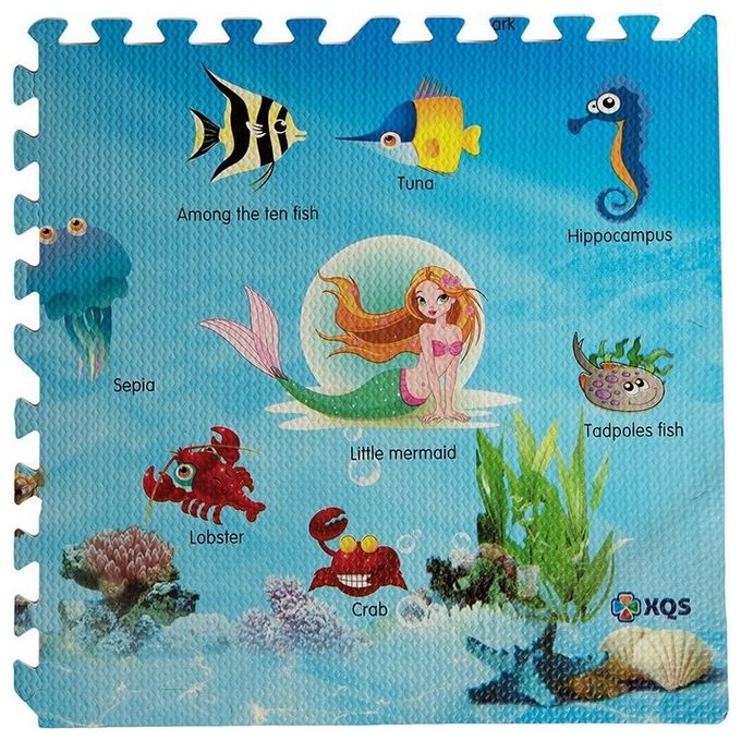 Divina Home 4Pz Tappeto Tappetino Puzzle Oceano 60 X 60 X 0,8 Cm DH80700