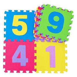 9Pz Tappeto Tappetino Piastrella Puzzle Numeri 32X32X1 PP48685