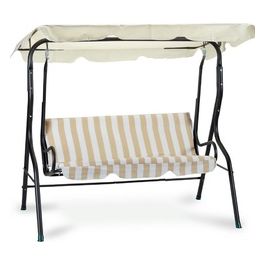 Dondolo In Acciaio Verniciato Telo In Poliestere 160 Riga Beige