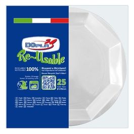 Piatto Dessert Bianco 25 Pezzi Re-Usable