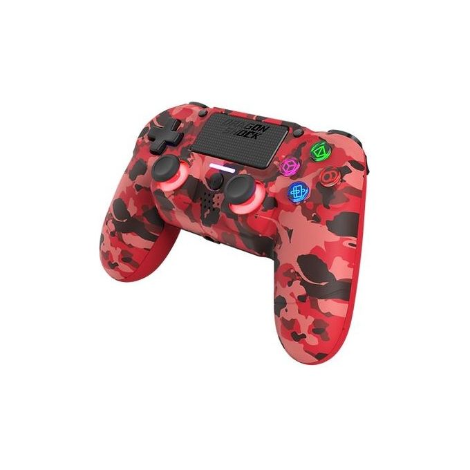immagine di Dragonshock DSCPS4-RC Mizar Gamepad Wireless Bluetooth per PlayStation 4 Touchpad Analogico 620 mAh colore Mimetico Rosso