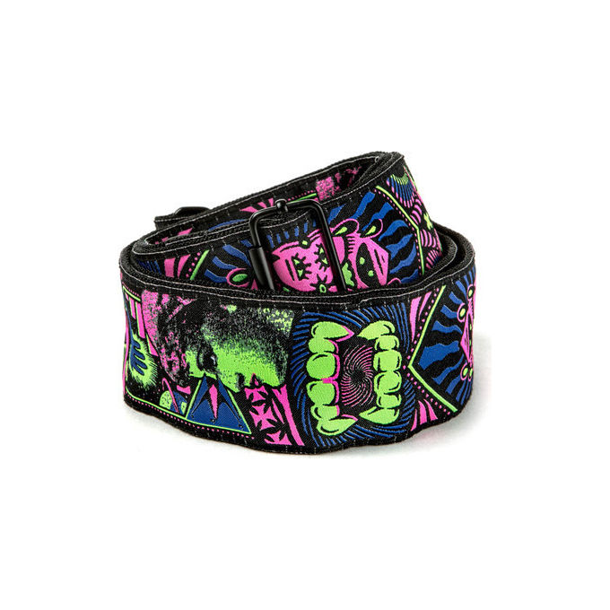 Dunlop Manufacturing, Tracolla Chitarra, Pelle, I Love Dust Fangs Verde