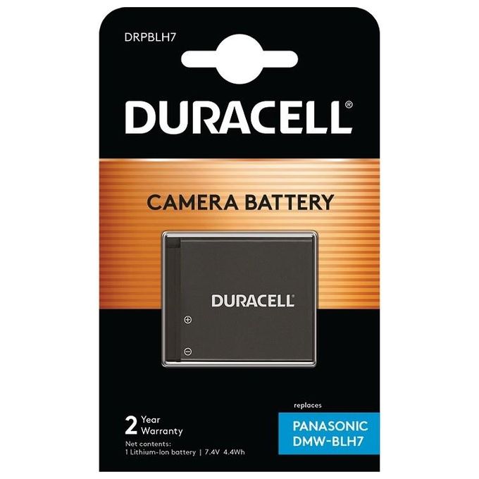 Duracell DRPBLH7 Batteria per Fotocamera Ioni di Litio 600 mAh 7,4 V compatibile Panasonic DMW-BLH7E colore Nero