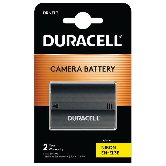 Duracell DRNEL3 Batteria per Fotocamera Nikon EN-EL3e Ioni di Litio 7.4V 1600 mAh colore Nero