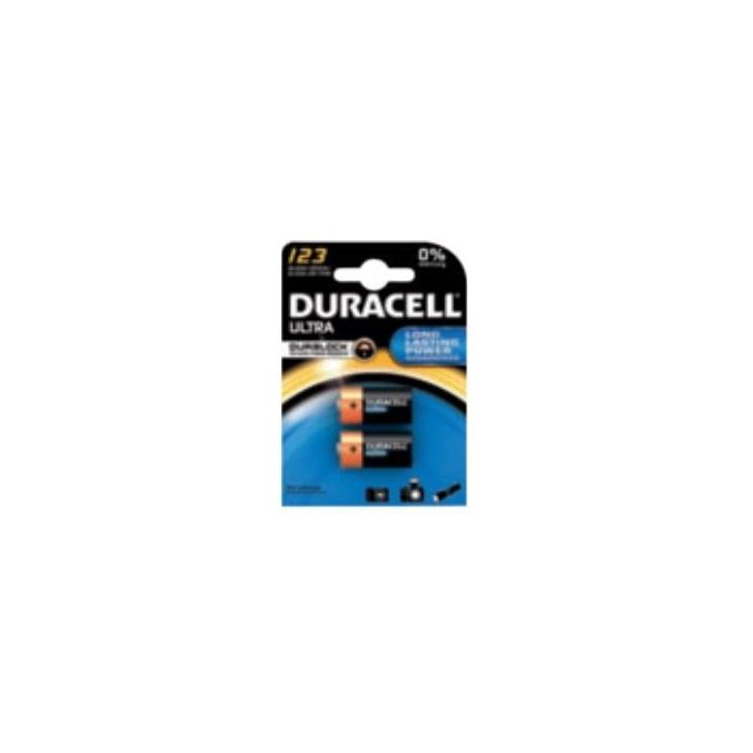 Duracell Lithium CR123A Fotobatterie 3V 1400mAh CR17345 2 Pezzi