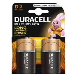 Duracell Pila Plus Mono D 1,5V, Blister 2 Pz.