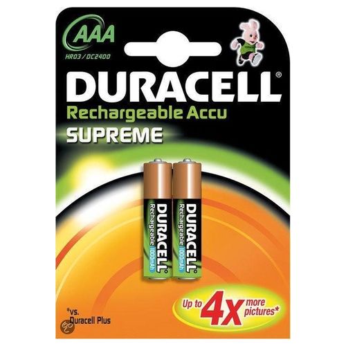 Duracell Supreme 1000MAH Batterie Ricaricabili AAA Ministilo X2
