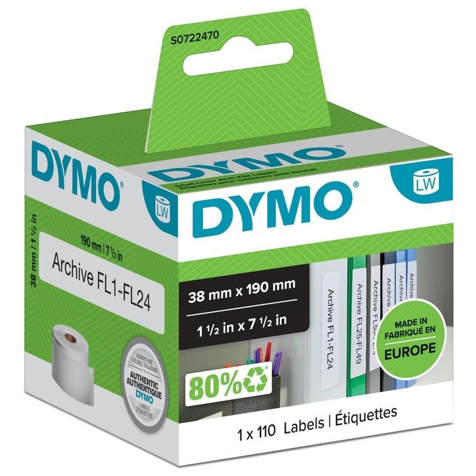 Dymo Cf110 etichette Labelwriter 38x190mm Bianco