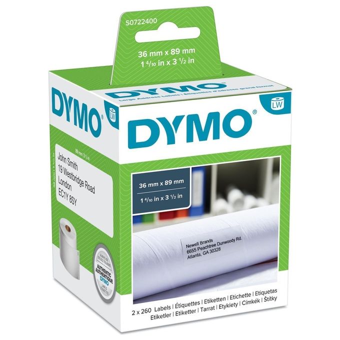 Dymo Cf2x260 etichette Labelwriter 36x89mm Bianco