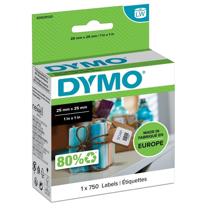 Dymo Cf750 etichette Labelwriter Quadrate Multiuso 25x25mm