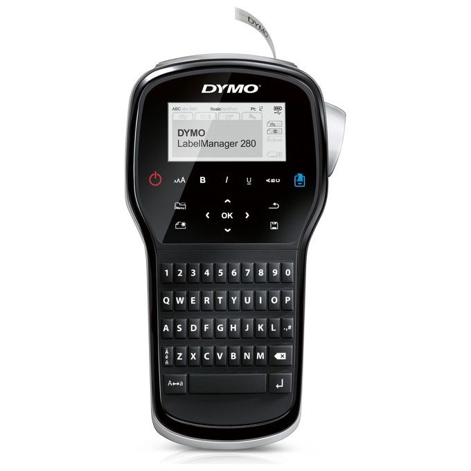 Dymo S0968920 LabelManager 280 Etichettatrice Portatile Termica Tastiera QWERTY Nastri D1 6 9 12mm USB Ricaricabile colore Nero