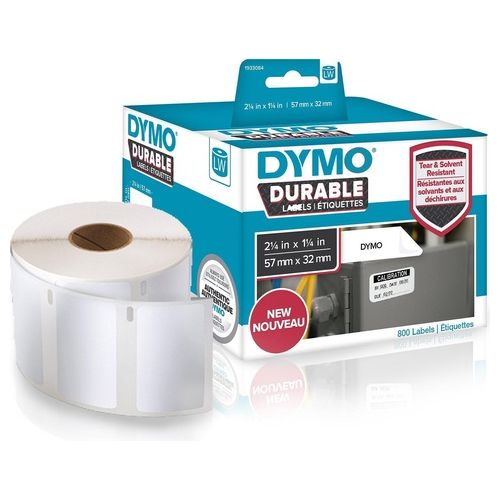 DYMO Etichette lw Durable Mutliuso  57x32 mm - Bianco - Permanente - 800 Etichette x 1 Rotolo i