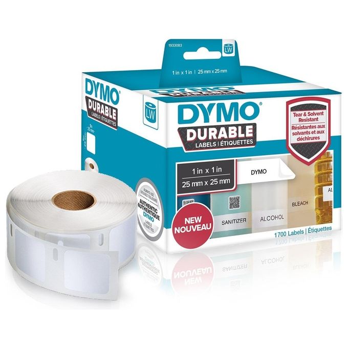 DYMO Etichette lw Durable Mutliuso 25x25 mm - Bianco - Permanente 850 Etichette x 2 Rotolo i