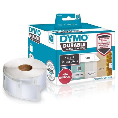 DYMO Etichette lw Durable Mutliuso 25x25 mm - Bianco - Permanente 850 Etichette x 2 Rotolo i