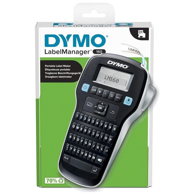 Dymo LabelManager 160 Etichette Autoadesive per Stampanti LabelManager Rotolo da 12mmx7mt