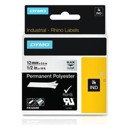 Nastro 12mmx 5 5m Poliestere Nero Trasparente
