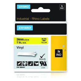 Nastro 24mmx 5 5m Vinile Nero su Giallo